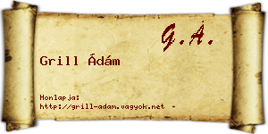 Grill Ádám névjegykártya